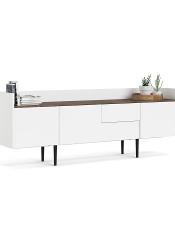 TVILUM Unit Gro�es Sideboard � Wei�/Walnuss/Naturverbundholz, (73 x 196)