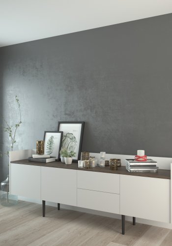 TVILUM Unit Stor Sk&auml;nk - Vit / Valn&ouml;t / Naturf&auml;rgad Tr&auml;komposit (73 x 196 cm)