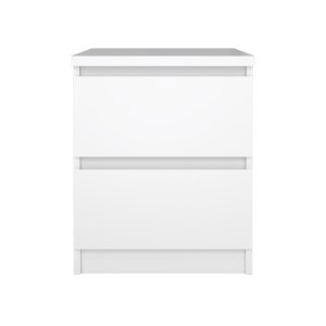 TWILUM Naia nattbord - hvit h�yglans tre, m. 2 skuffer