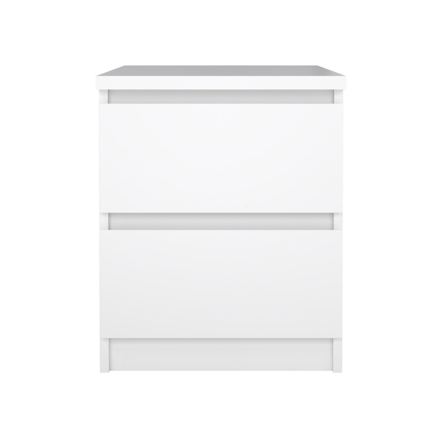 TVILUM Naia s&auml;ngbord - vit h&ouml;gglans tr&auml;, med 2 l�dor