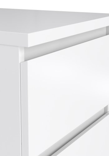 TVILUM Naia Nachttisch - wei� Hochglanz Holz, mit 2 Schubladen