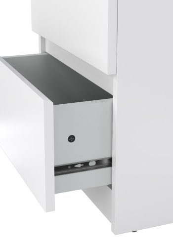 TVILUM Naia s&auml;ngbord - vit h&ouml;gglans tr&auml;, med 2 l�dor