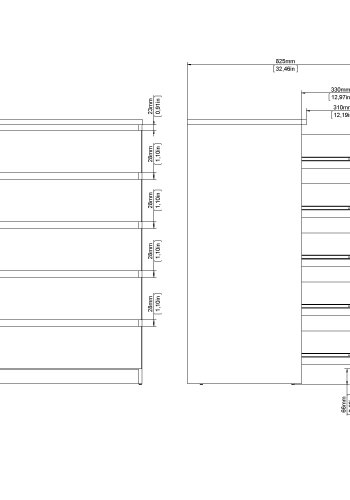 TVILUM Naia kommode - hvid h�jglans tr�, m. 5 skuffer
