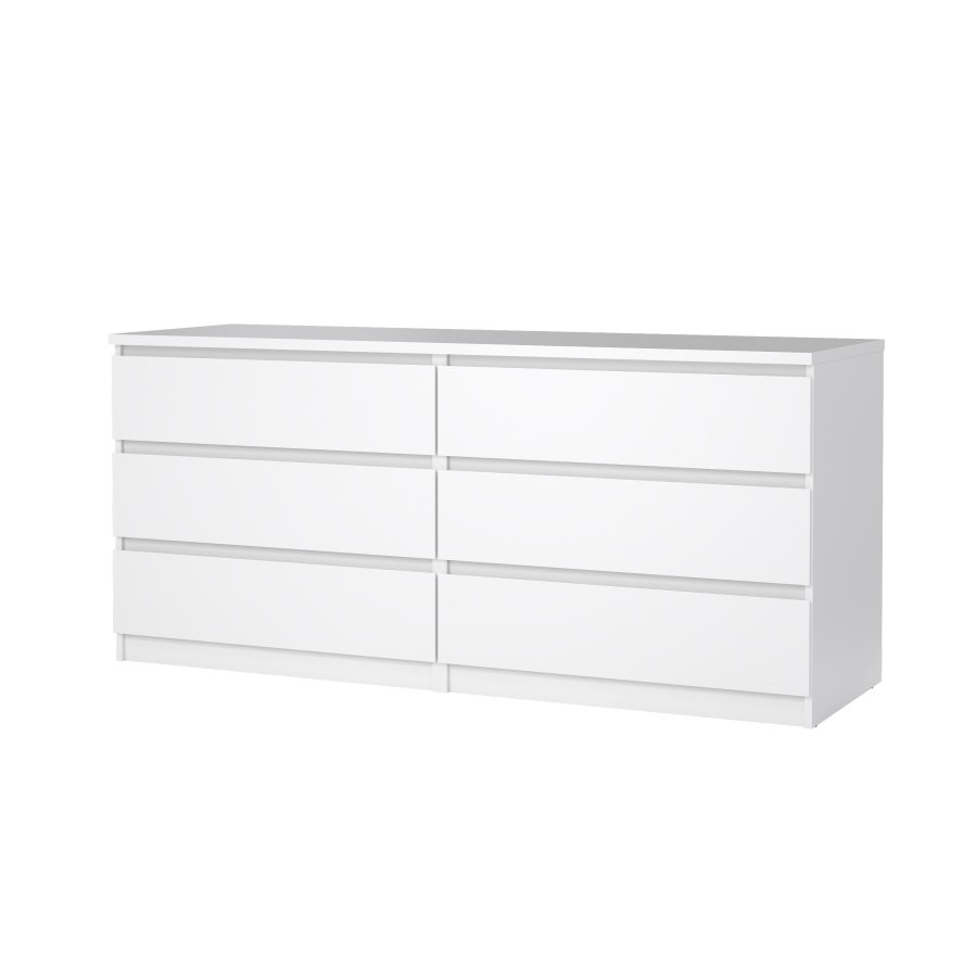 TVILUM Naia Byr� - Vit H&ouml;gglans Tr&auml;, med 6 L�dor