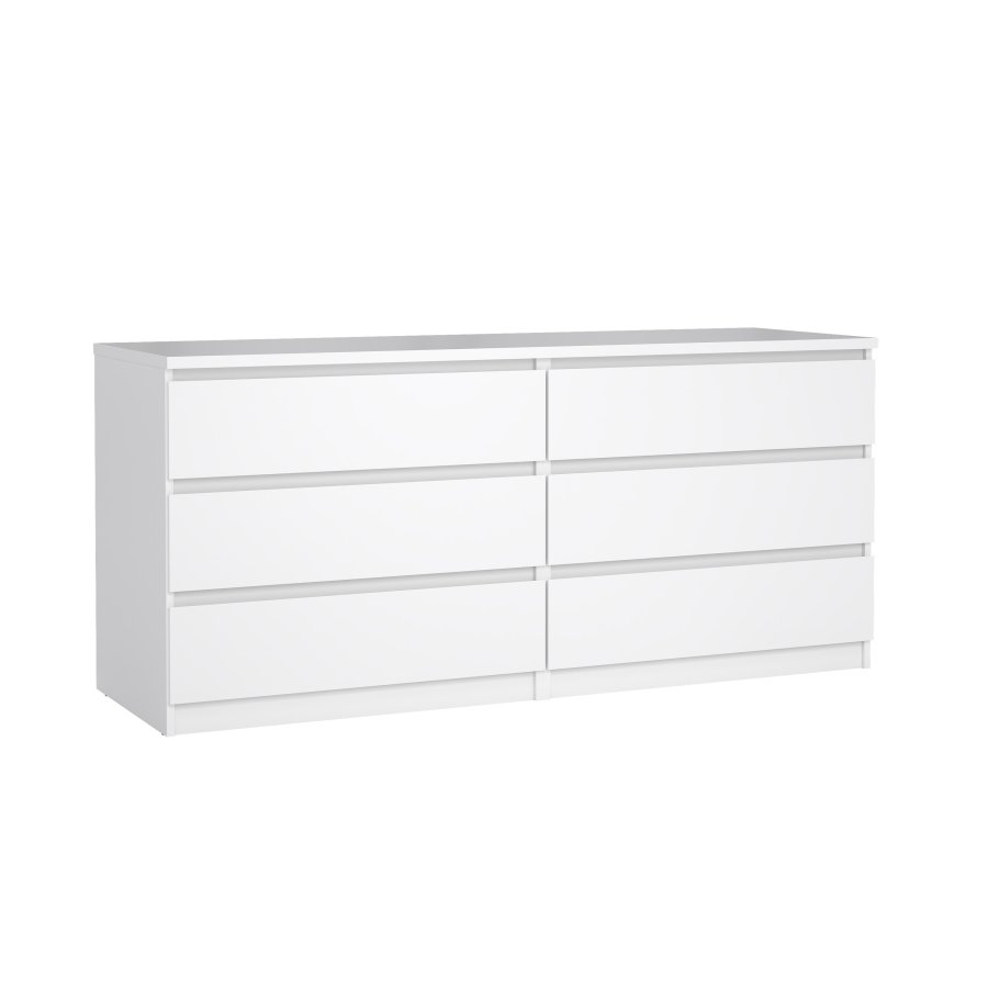 TVILUM Naia Byr� - Vit H&ouml;gglans Tr&auml;, med 6 L�dor