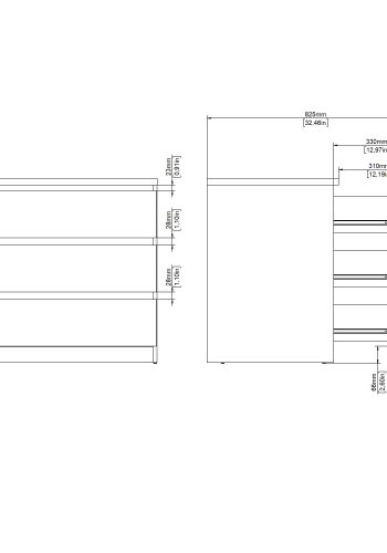 TVILUM Naia byr� - vit h&ouml;gglans tr&auml;, med 3 l�dor