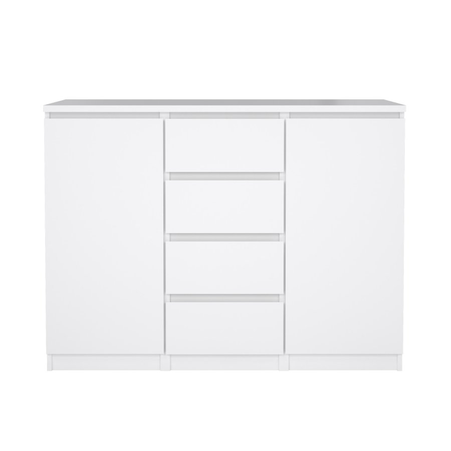 TVILUM Naia Sk&auml;nk - Vit H&ouml;gglans Tr&auml;, med 2 Luckor och 4 L�dor