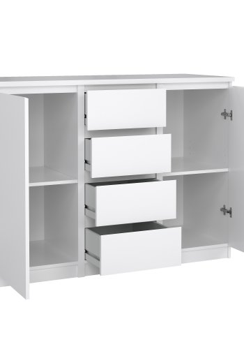 TVILUM Naia Sideboard - Holz wei� Hochglanz, mit 2 T�ren und 4 Schubladen
