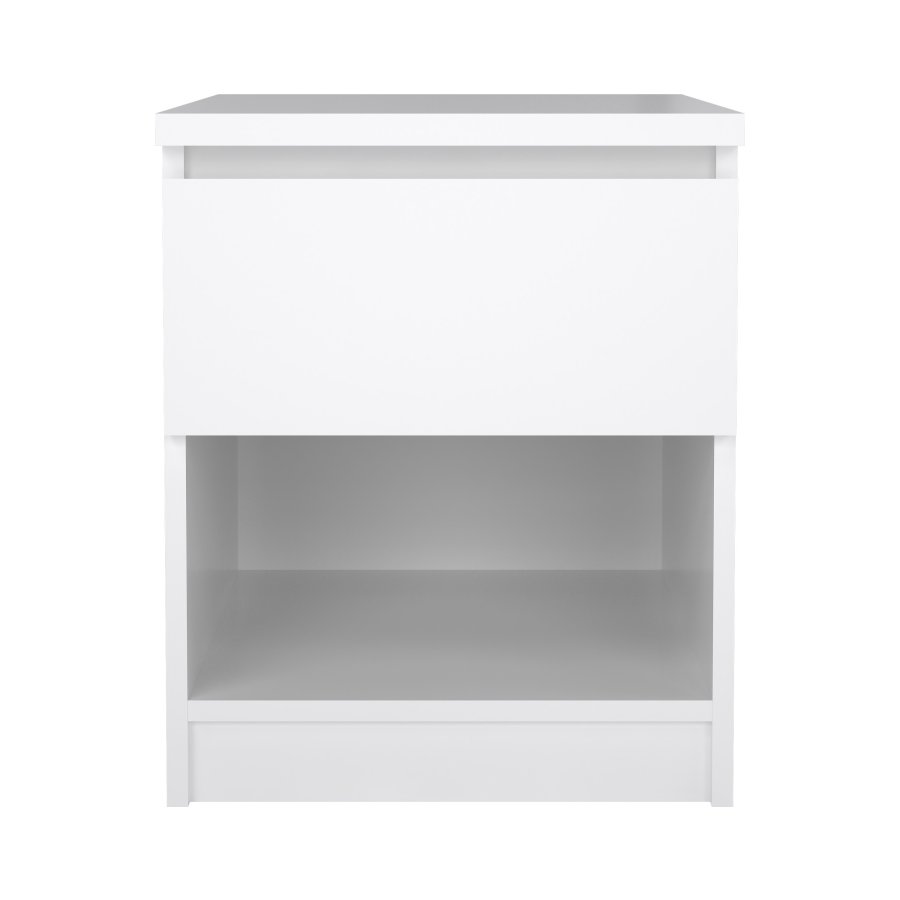 TVILUM Naia s&auml;ngbord - vit h&ouml;gglans tr&auml;, med 1 l�da