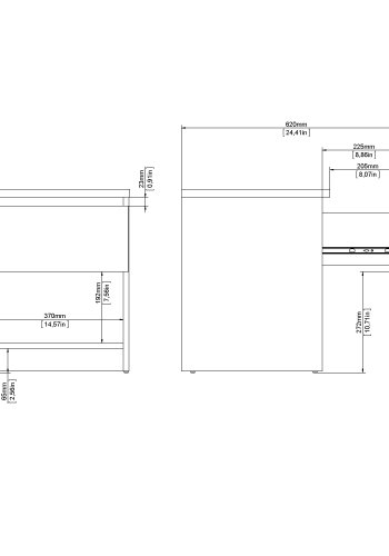 TVILUM Naia s&auml;ngbord - vit h&ouml;gglans tr&auml;, med 1 l�da