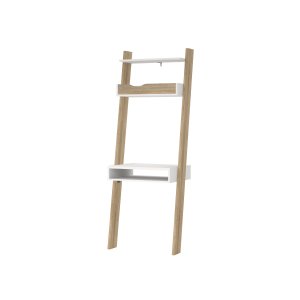 TVILUM Delta Skrivbord - Vit / Ekstomme Tr&auml; med 2 L�dor