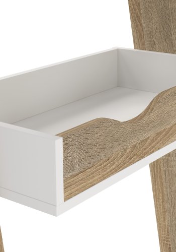 TVILUM Delta Schreibtisch - wei�/Eichenstrukturholz mit 2 Schubladen