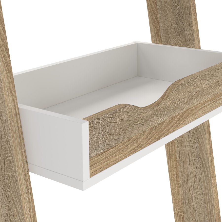 TVILUM Delta Skrivbord - Vit / Ekstomme Tr&auml; med 2 L�dor