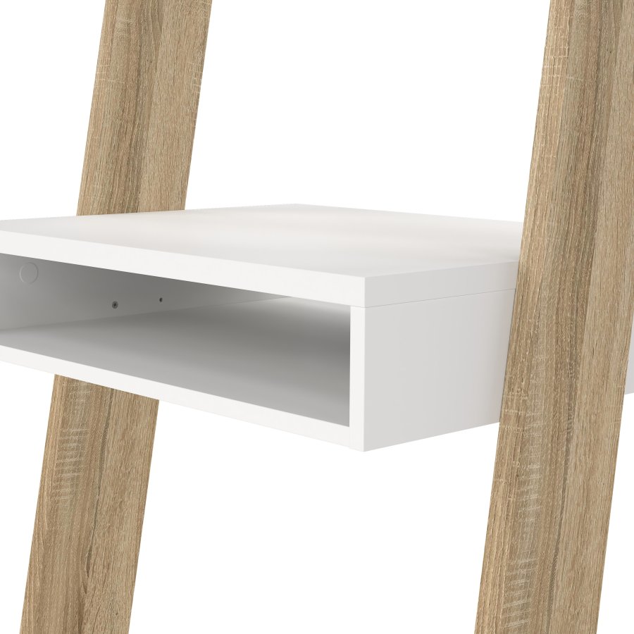 TVILUM Delta Skrivbord - Vit / Ekstomme Tr&auml; med 2 L�dor