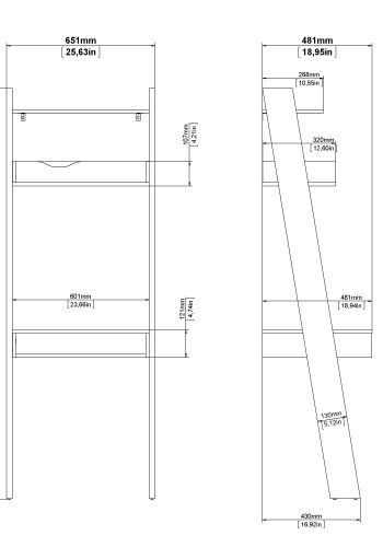 TVILUM Delta Skrivbord - Vit / Ekstomme Tr&auml; med 2 L�dor