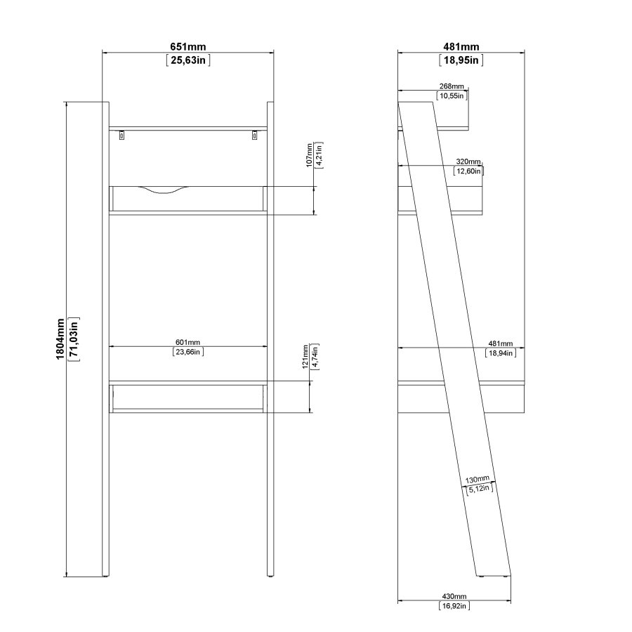 TVILUM Delta Skrivbord - Vit / Ekstomme Tr&auml; med 2 L�dor