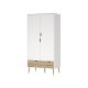 TVILUM Delta Kleiderschrank - Wei�/Eichenholzstruktur, mit 2 T�ren und 2 Schubladen