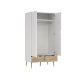 TVILUM Delta Kleiderschrank - Wei�/Eichenholzstruktur, mit 2 T�ren und 2 Schubladen
