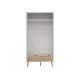 TVILUM Delta Kleiderschrank - Wei�/Eichenholzstruktur, mit 2 T�ren und 2 Schubladen