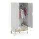TVILUM Delta Kleiderschrank - Wei�/Eichenholzstruktur, mit 2 T�ren und 2 Schubladen