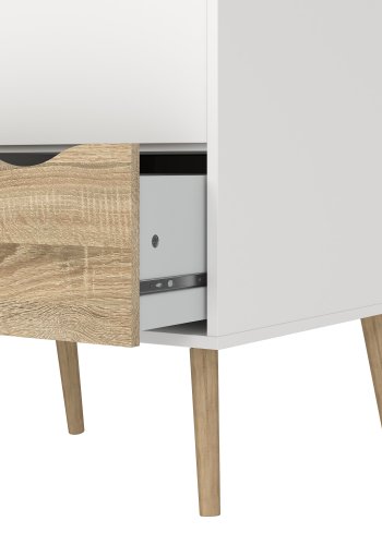 TVILUM Delta Kleiderschrank - Wei�/Eichenholzstruktur, mit 2 T�ren und 2 Schubladen