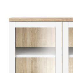 Roomers vitrineskab - natur og hvid tr�, m. 2 glasl�ger