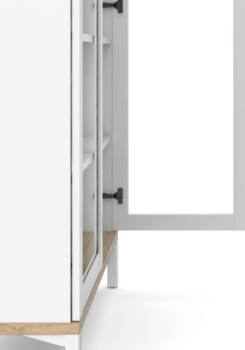 TVILUM Roomers Vitrine - Natur- und Wei�holz, mit 2 Glast�ren