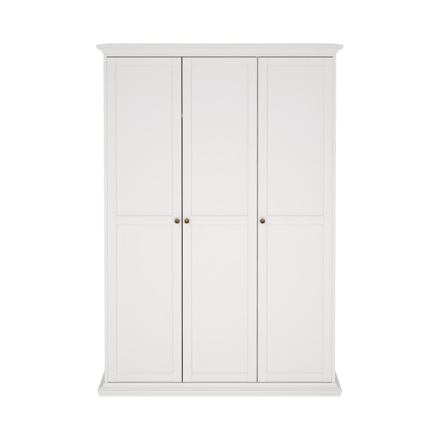 TVILUM Paris Kleiderschrank 3 T�ren + Kleiderstange - wei�