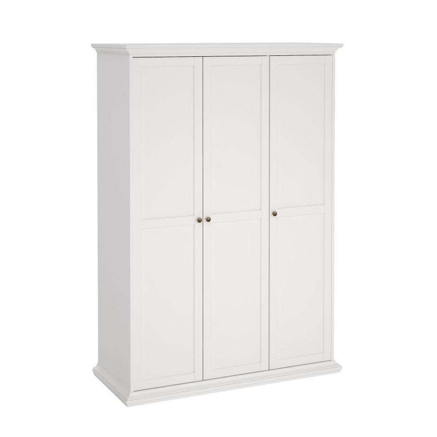 TVILUM Paris Kleiderschrank 3 T�ren + Kleiderstange - wei�