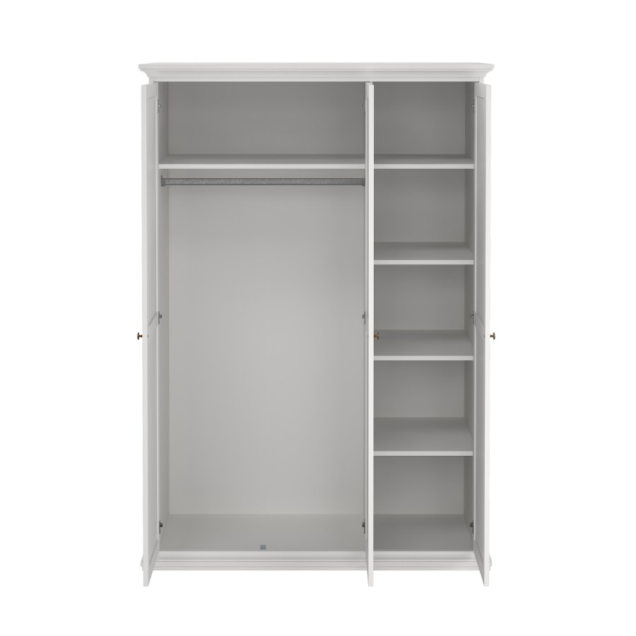 TVILUM Paris Kleiderschrank 3 T�ren + Kleiderstange - wei�