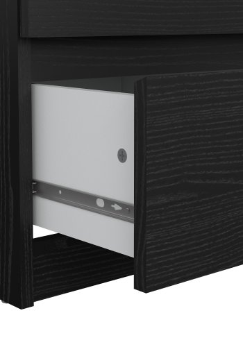 TVILUM Naia Nachttisch - Esche schwarz, mit 2 Schubladen 