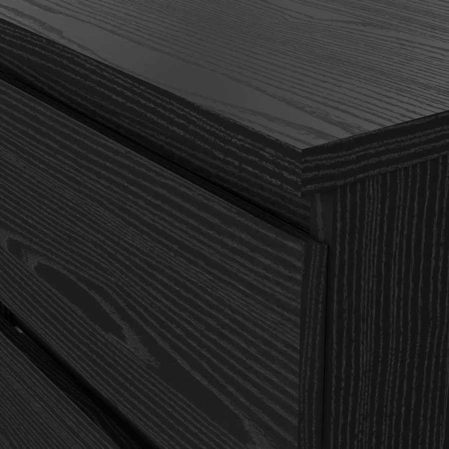 TVILUM Naia Nachttisch - Esche schwarz, mit 2 Schubladen 