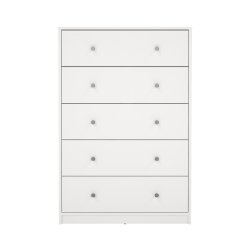 May kommode - hvid, m. 5 skuffer