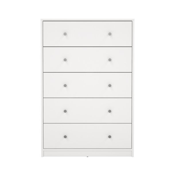 May kommode - hvid, m. 5 skuffer