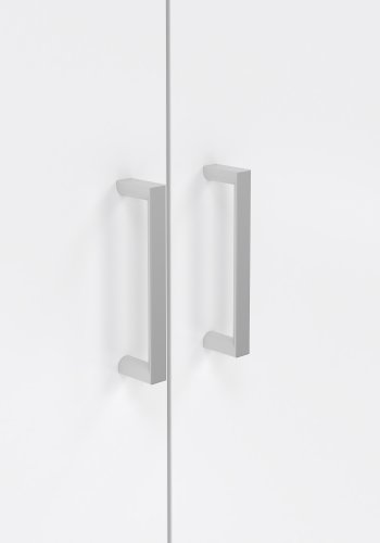 TVILUM Space Kleiderschrank - wei�/wei� Hochglanz, mit 4 T�ren und 3 Schubladen