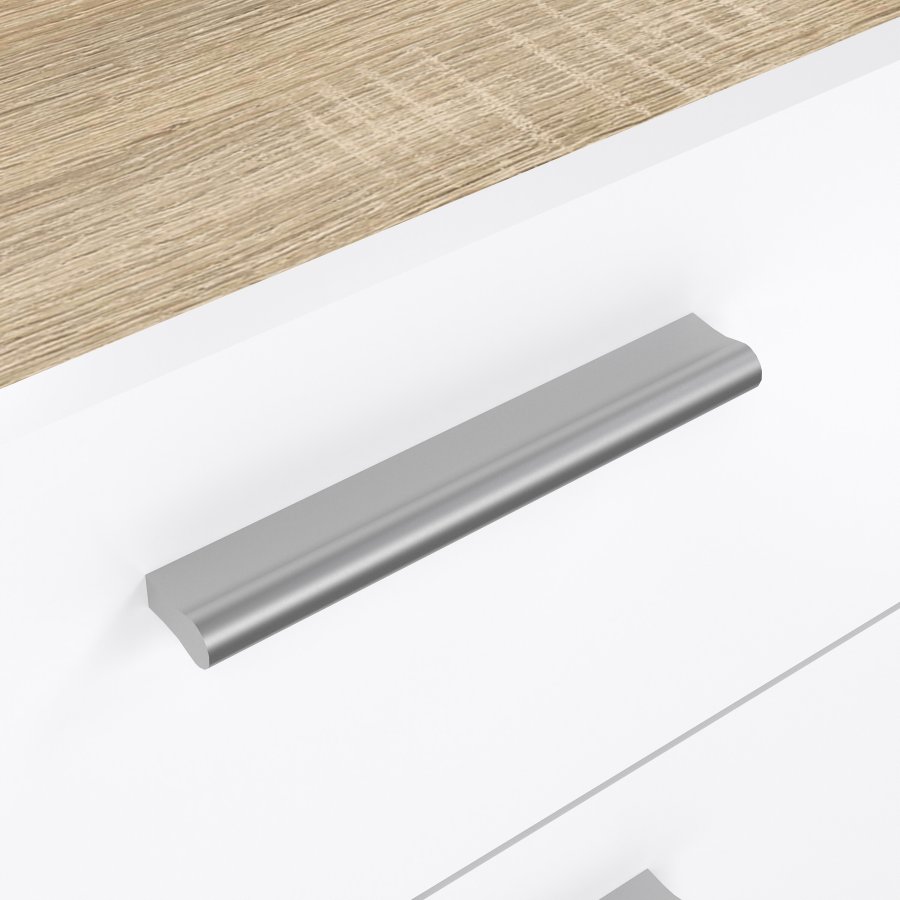 TWILUM Pepe nattbord - eikestruktur/hvit h�yglans, m. 2 skuffer 