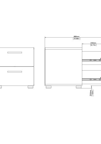 TWILUM Pepe nattbord - eikestruktur/hvit h�yglans, m. 2 skuffer 