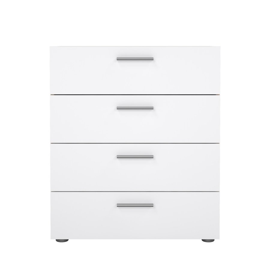 TVILUM Pepe kommode - egetr�sstruktur/hvid h�jglans, m. 4 skuffer 