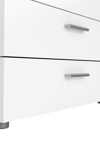 TVILUM Pepe kommode - egetr�sstruktur/hvid h�jglans, m. 4 skuffer 