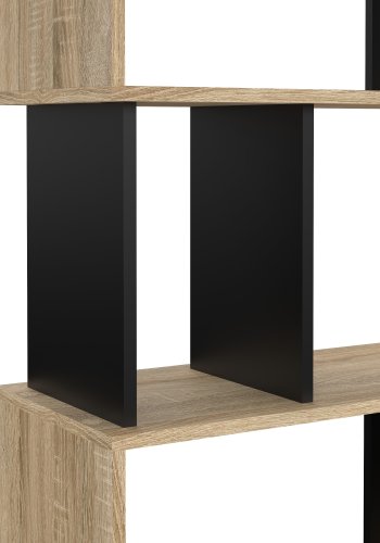 TWILUM Maze bokhylla - naturlig ek struktur/svart, w. 7 rum 