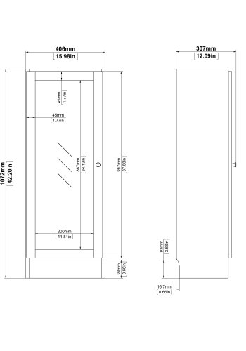 TVILUM Basic B&uuml;cherregal - Eichenstruktur/Wei&szlig;, mit 1 T&uuml;r und 2 Regalen (H: 107,2 cm x 40,6 cm x 28,3 cm)