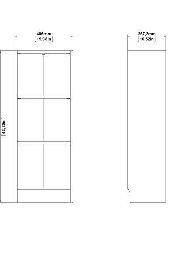 TVILUM Basic bokhylla - vit, med 2 hyllplan