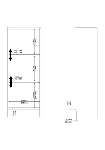 TVILUM Basic bokhylla - vit, med 2 hyllplan