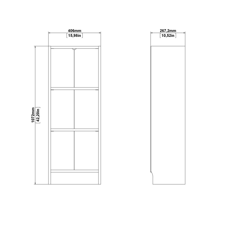 TVILUM Basic bokhylla - ekstruktur, med 2 hyllplan