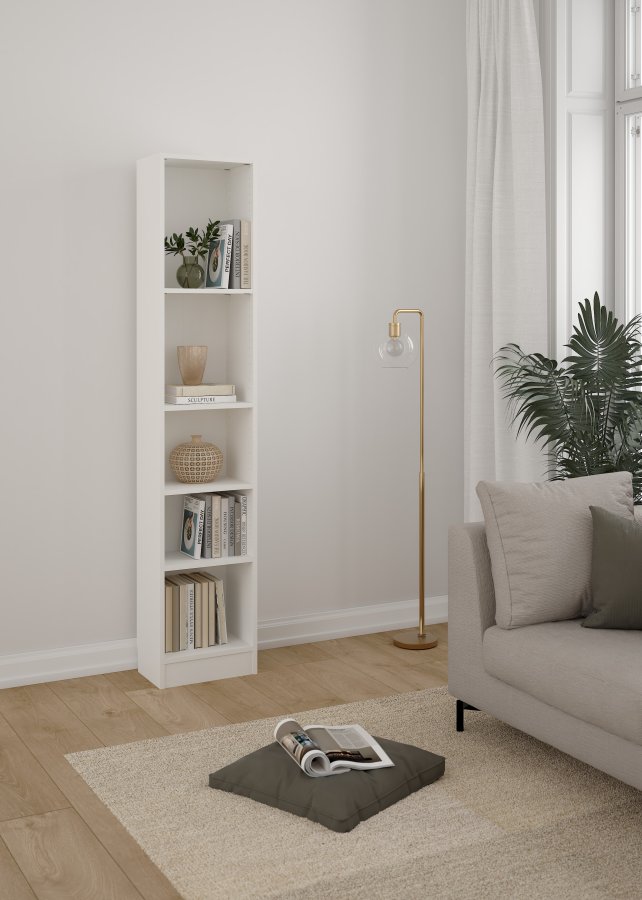 TVILUM Basic Bokhylla - Vit, med 4 Hyllplan