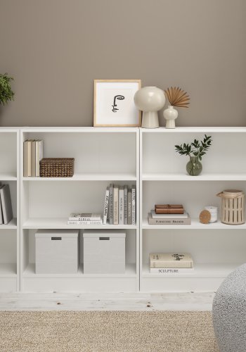 TVILUM Basic B&uuml;cherregal - wei&szlig;, mit 2 Regalen (H: 107,2 cm x 79 cm x 26,72 cm)