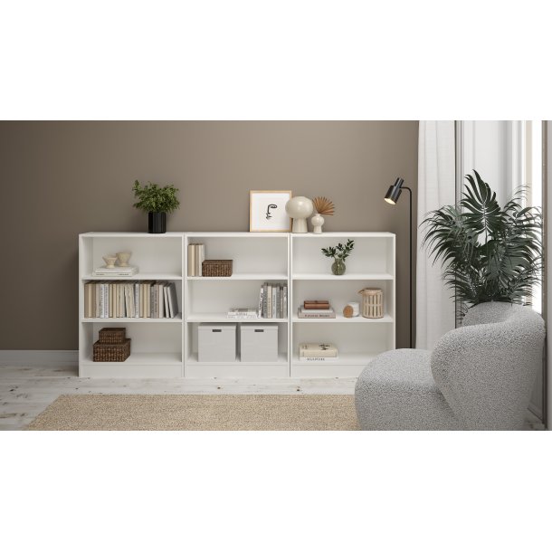 Basic bogkasse - hvid, m. 2 hylder