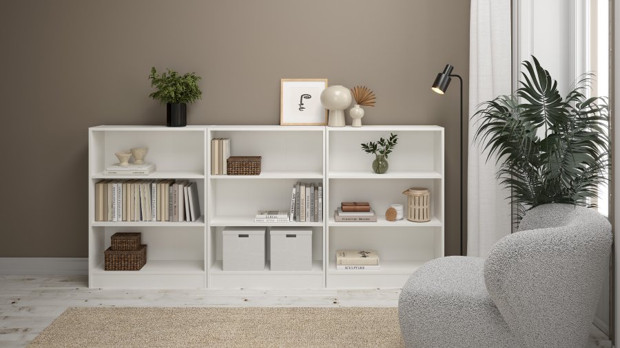 TVILUM Basic B&uuml;cherregal - wei&szlig;, mit 2 Regalen (H: 107,2 cm x 79 cm x 26,72 cm)