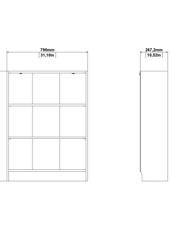 TVILUM Basic B&uuml;cherregal - wei&szlig;, mit 2 Regalen (H: 107,2 cm x 79 cm x 26,72 cm)