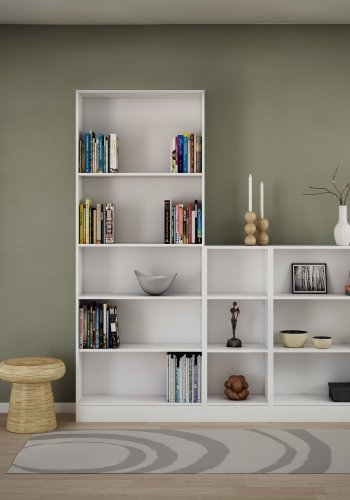 TVILUM Basic bogkasse - hvid, m. 4 hylder(H:203,2cm x79cm x 26,72cm)